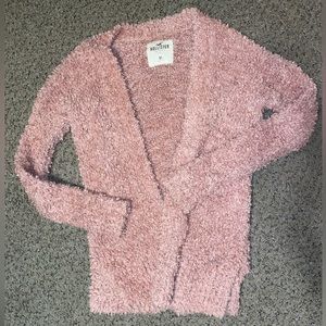 HOLLISTER PINK FUZZY CARDIGAN
